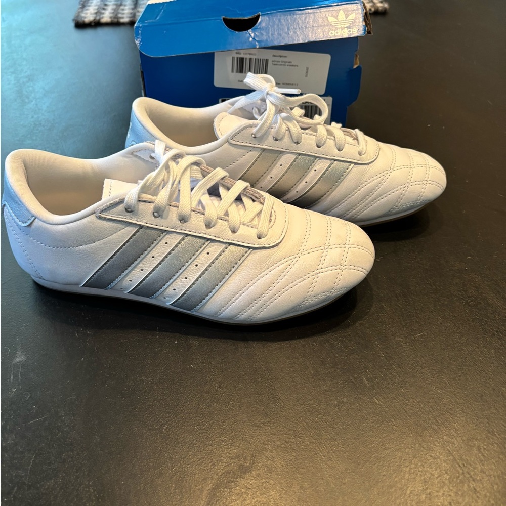 Adidas White and Gray  Taekwondo lace Casual Sneakers. Worn a few times.